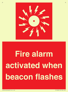 Fire alarm activated when beacon flashes
